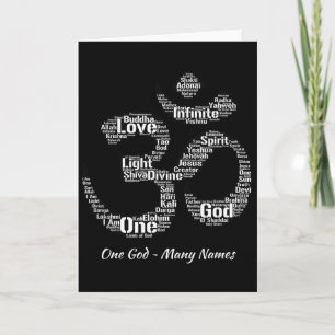 Namen van God in Om-symbool Yoga-geïnspireerde Aum Kaart