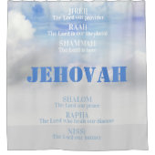 Namen van God JIREH SHALOM RAPHA Douchegordijn (Voorkant)