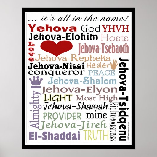 Namen van God-Subway Art Poster (Voorkant)