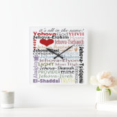 Namen van God-Subway Art Vierkante Klok (Huis)