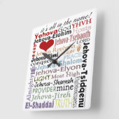 Namen van God-Subway Art Vierkante Klok (Hoek)