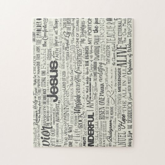 Namen van God Text Typografie Legpuzzel (Verticaal)