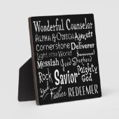 Namen van God uit de Bijbel in Zwart-wit Fotoplaat (Voorkant)