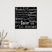 Namen van God uit de Bijbel in Zwart-wit Poster (Keuken)