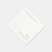 Namen van het koppel gouden harten 50ste verjaarda servet (Hoek)