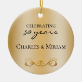 Namen van het paar Foto 50ste bruiloft Jubileum Gi Keramisch Ornament (Voorkant)