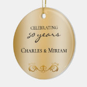 Namen van het paar Foto 50ste bruiloft Jubileum Gi Keramisch Ornament (Links)
