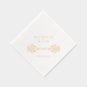 Namen van het paar Unieke Moderne Elegante Trouwgo Folie Servetten