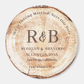 Namen van het Rustic Wedding Monogram van hout spa Magneet (Voorkant)