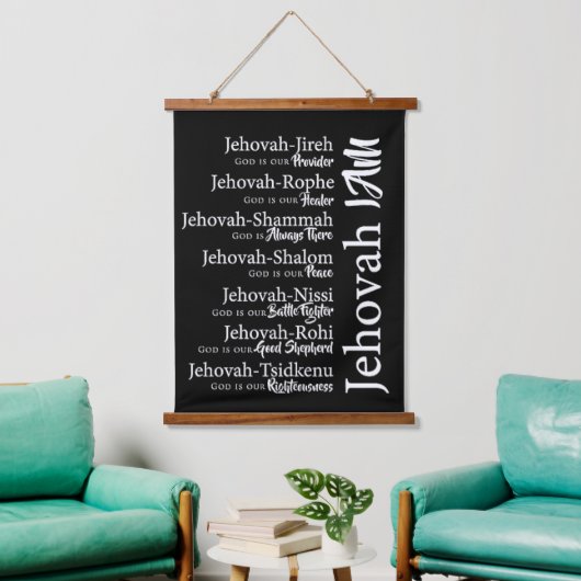 namen van Jehova Hangend Wandkleed (Woonkamer)