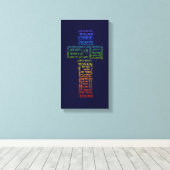 Namen van Jesus Cross (Regenboog) Canvas Afdruk (Insitu (Houten vloer))
