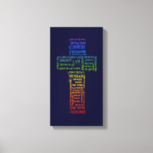 Namen van Jesus Cross (Regenboog) Canvas Afdruk