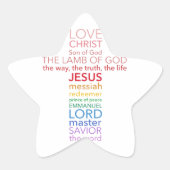 Namen van Jesus Cross Ster Sticker (Voorkant)