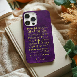 Namen van Jesus Paarse telefoonhoesje iPhone 15 Case