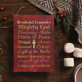 Namen van Jesus Red gepersonaliseerde kerst Kaart