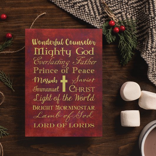 Namen van Jesus Red gepersonaliseerde kerst Kaart