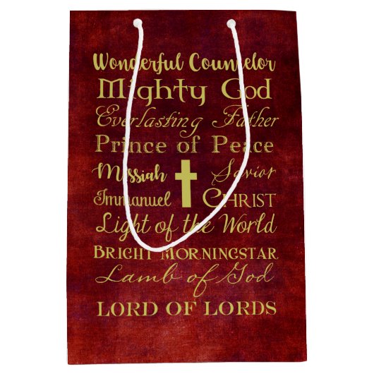 Namen van Jesus Red Gift Bag Medium Cadeauzakje (Voorkant)