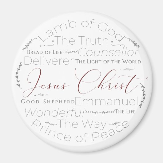 Namen van Jesus Script Typography Magnet (Voorkant)
