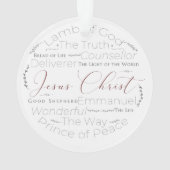 Namen van Jesus Script Typography Ornament (achterkant)