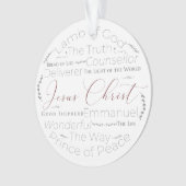 Namen van Jesus Script Typography Ornament (voorkant)