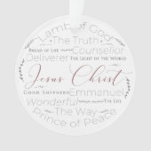 Namen van Jesus Script Typography Ornament (voorkant)