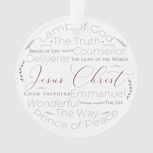 Namen van Jesus Script Typography Ornament (voorkant)