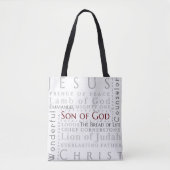 Namen van Jesus Typography Canvas tas (Voorkant)