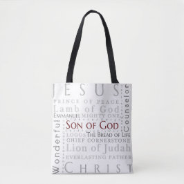 Namen van Jesus Typography Canvas tas