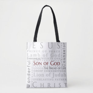 Namen van Jesus Typography Canvas tas