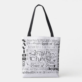 Namen van Jesus Typography Canvas tas