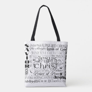 Namen van Jesus Typography Canvas tas