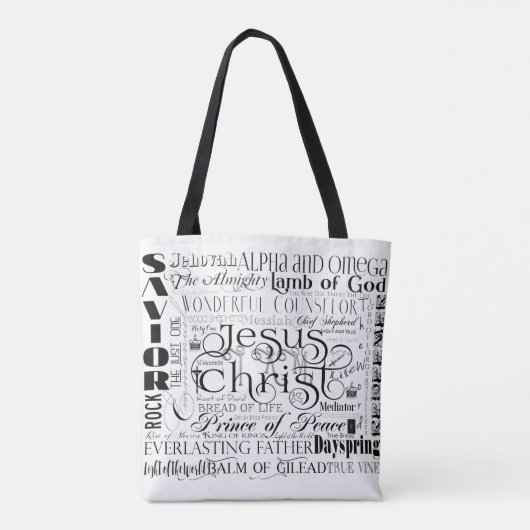 Namen van Jesus Typography Canvas tas (Achterkant)