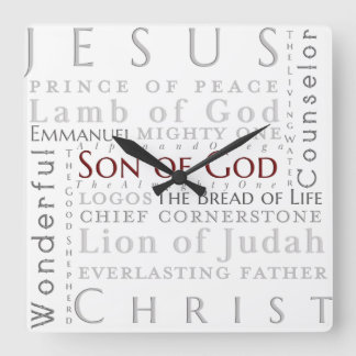 Namen van Jesus Typography Clock Vierkante Klok