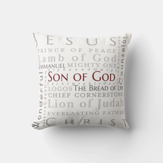 Namen van Jesus Typography Pillow Kussen (Voorkant)
