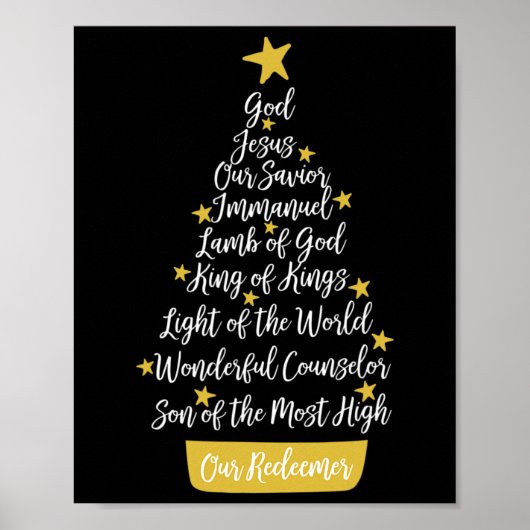 Namen van Jezus Christelijk Geloof Kerstboom Chri Poster (Voorkant)