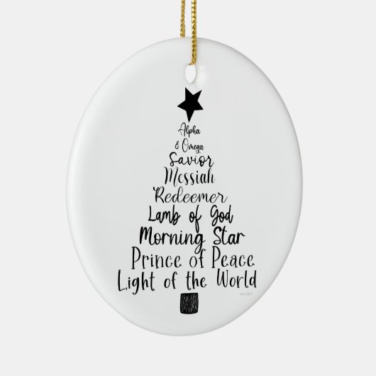 Namen van Jezus/God Kerstversiering Keramisch Ornament (Rechts)