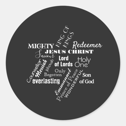 Namen van Jezus Kerst sticker (Voorkant)