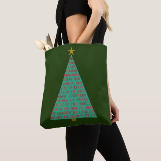 Namen van Jezus Kerstboom Tote Bag (Dichtbij)