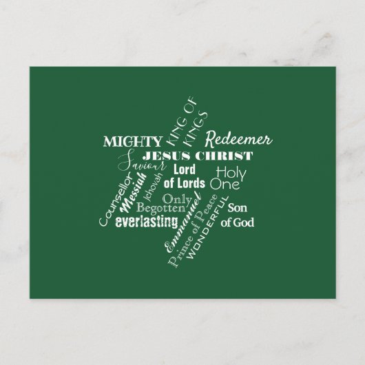 Namen van Jezus Kerstmis Briefkaart (Voorkant)