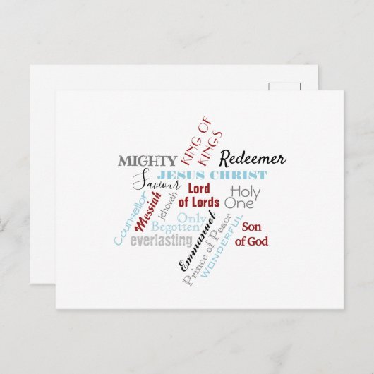 Namen van Jezus Kerstmis Briefkaart (Voorkant / Achterkant)