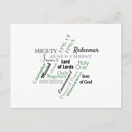 Namen van Jezus Kerstmis Briefkaart (Voorkant)