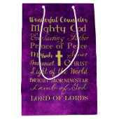 Namen van Jezus Paarse Gift Bag Medium Cadeauzakje (Voorkant)
