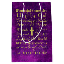 Namen van Jezus Paarse Gift Bag Medium Cadeauzakje