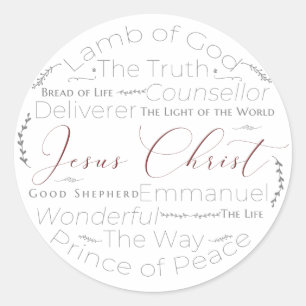Namen van Jezus Script Typografie Sticker