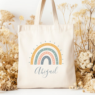 Namen van kinderen Boho Pastel Aardtinten Tote Bag