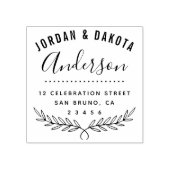 Namen van koppel Aangepaste Curved Text Retouradre Rubberstempel (Afrduk)