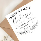 Namen van koppel Aangepaste Curved Text Retouradre Rubberstempel