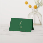 Namen van marald Green Gold Wedding Table Number Plaatskaartje (Achterkant)