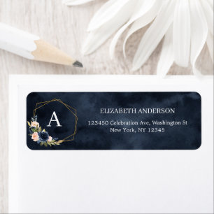 Namen van marinemonogrammoonmonogram met platte bl etiket