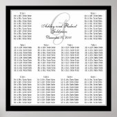 Namen van monogram sjabloon Wedding Seating Chart Poster (Voorkant)